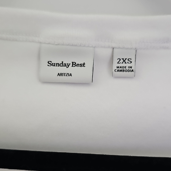 Sunday Best White Fitted Crop Top Size 2XS - Picture 2 of 6